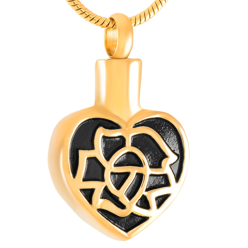 

IJD9312 Lotus Heart Stainless Steel Cremation Keepsake Jewelry Hold Ashes Of Loved Ones Memorial Urn Necklace For Women