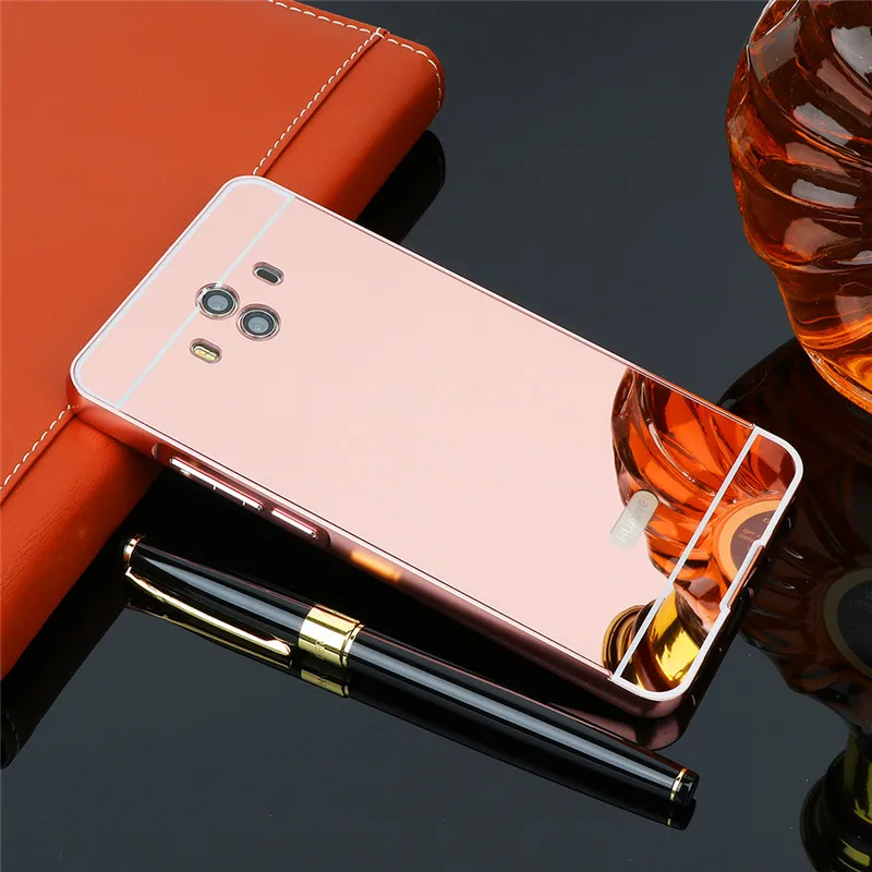 Зеркальный чехол для Huawei Mate 10 Mate10 металлическая рамка с зеркальной задней