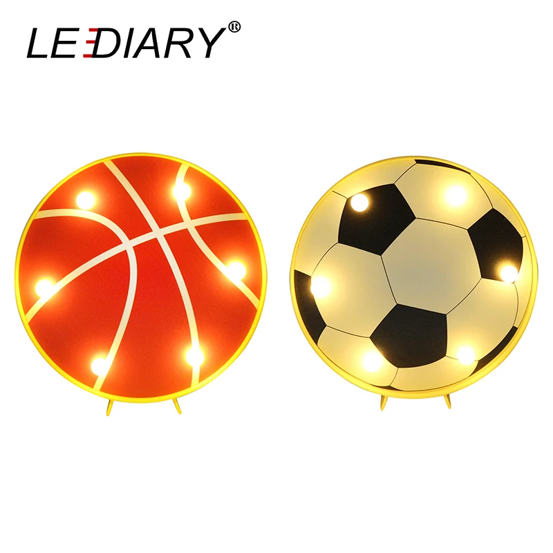 LEDIARY 3D LED красочные баскетбольные футбольные ночные светильники с USB зарядным