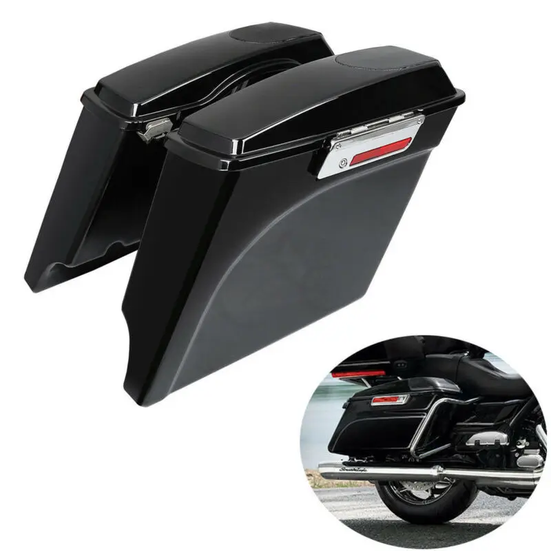 

Motorcycle 5'' Stretched Extended Saddlebag & Speaker For Harley Touring Model Street Electra Glide Road King 1993-13