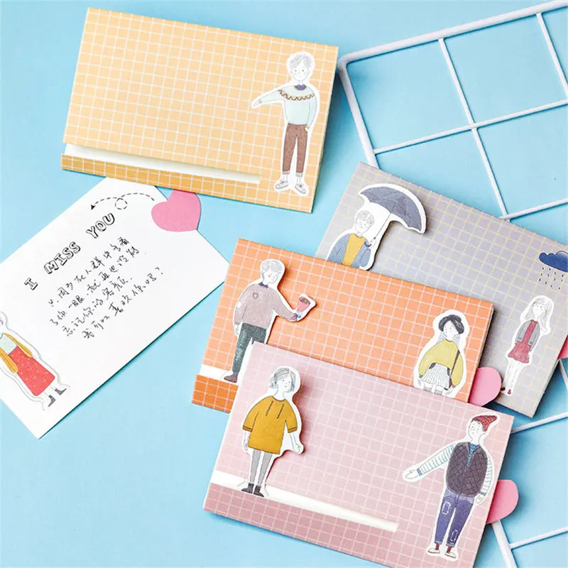Coloffice 4PCs Korean Lovers Cute Envelop Greeting Card Birthday Set Friends Message Letter Envelope Girl Gift | Канцтовары для