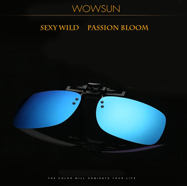 WOWSUN поляризационные солнцезащитные очки без оправы, мужские, новая мода, откидная крышка, очки, мужские, брендовые, черные, желтые линзы, UV400, A088