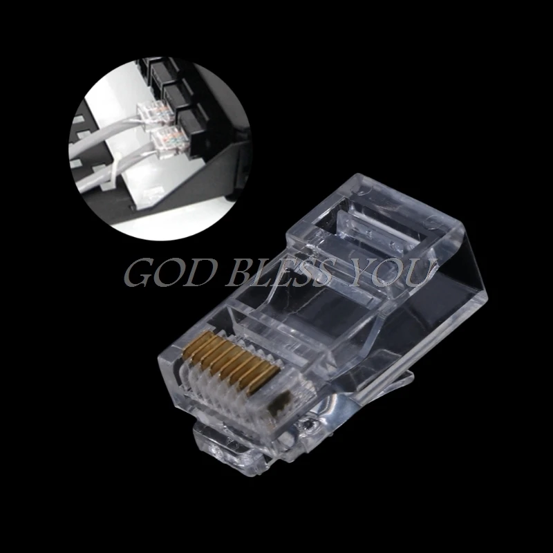 25 шт. Позолоченные сетевые кабели RJ45 Модульный штекер Cat5 CAT5e разъем 8P8C utp
