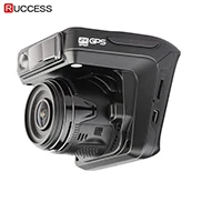 No Rear Camera Ruccess Dash камера DVR 3 в 1 радар детектор с gps для России Full HD 1080P 1296P Dashcam 2 камеры видео рекордер для автомобиля - Название цвета: No Rear Camera