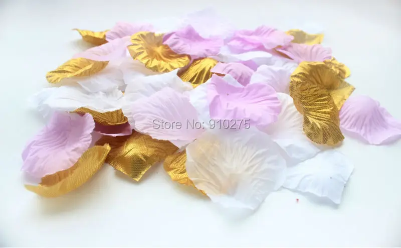 600 шт Смешанные Лавандовые золотые белые лепестки розы Таблица Конфетти