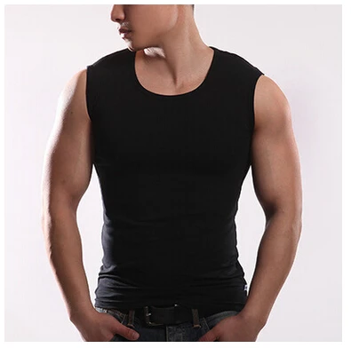 Новинка 2020 летняя мужская майка с широкими плечами без рукавов из модала круглым