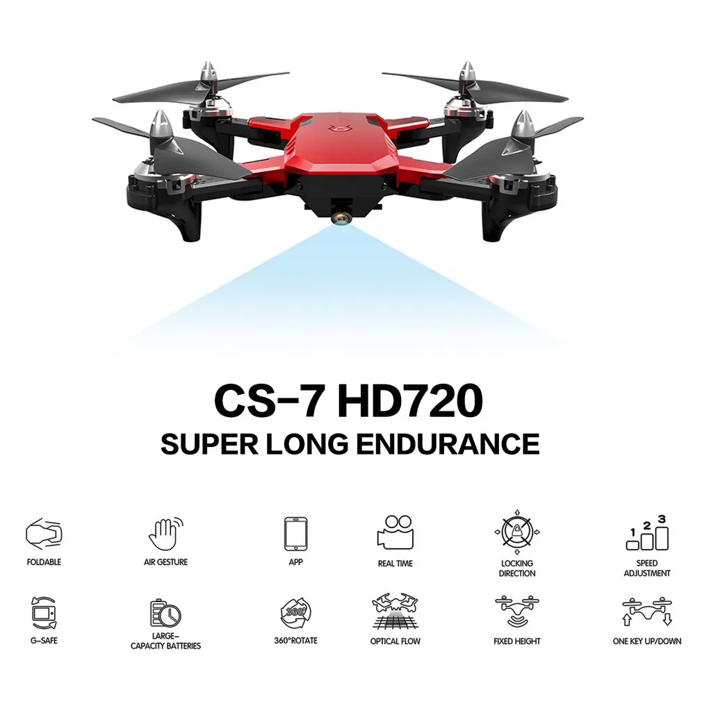 720P Red CS-7 складной Квадрокоптер с 4 канала 6-Axis Гироскопы uav 480P 720P 1080 Камера Скорость Регулируемый «Безголовый» режим ощущающий силу тяжести - Цвет: 720P Red