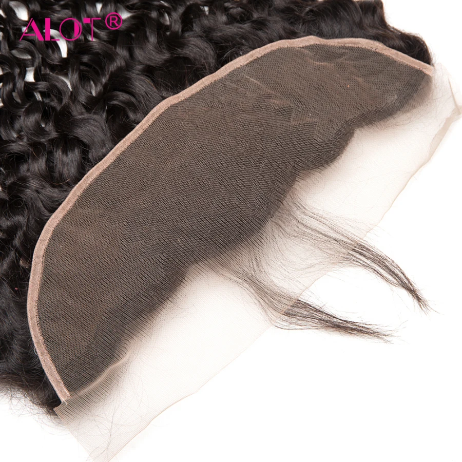 Alot индийские волнистые человеческие волосы пучки с фронтальным закрытием не