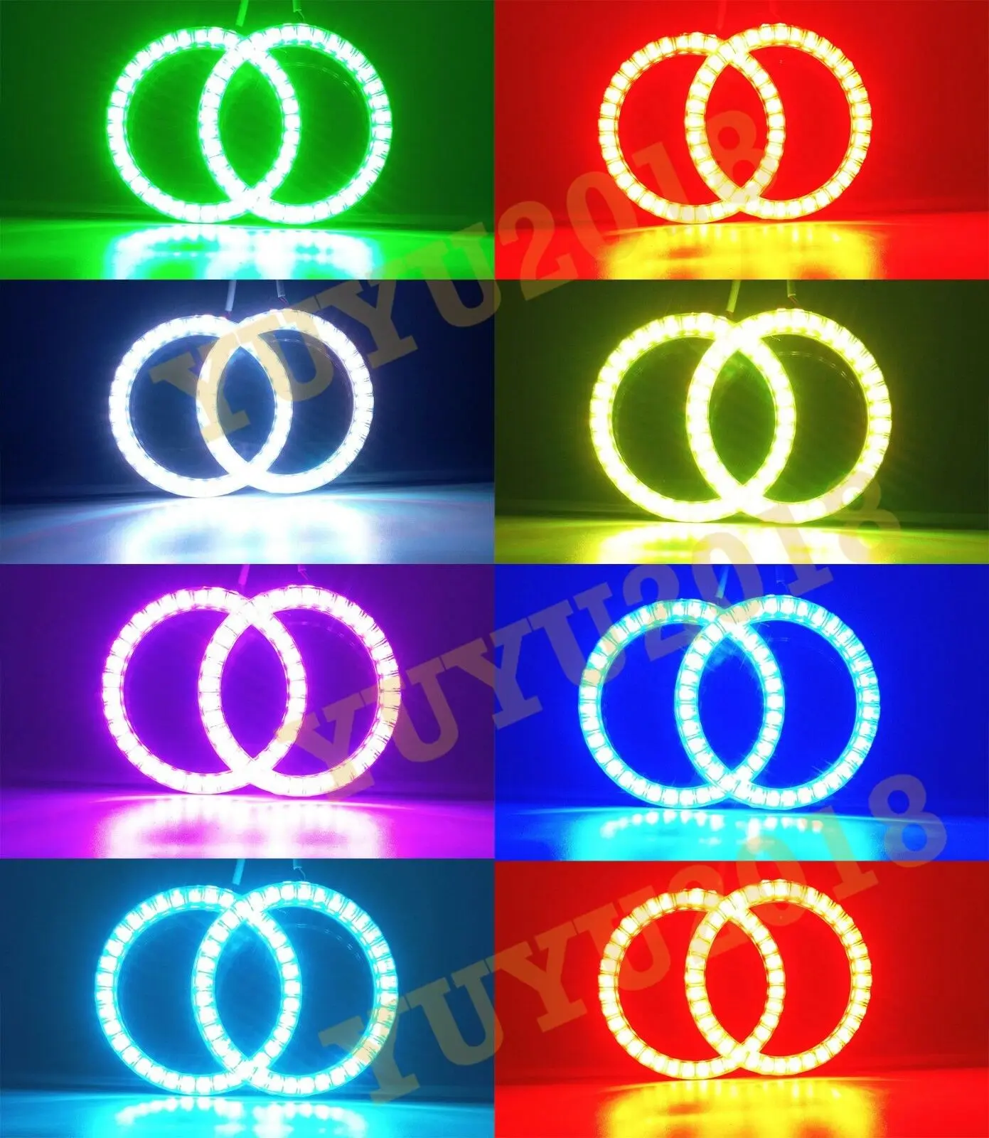 RGB Halo кольца подходят для Honda Accord coupe 2008-2011 Автомобильная фара светодиодный angel eye