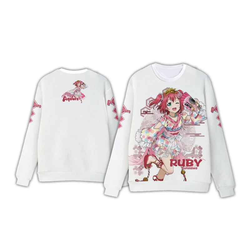 LoveLive! Солнце! Aqours футболка с длинными рукавами Толстовка Косплэй костюм Любовь в прямом эфире Мацуура Kanan пуловер с капюшоном футболка