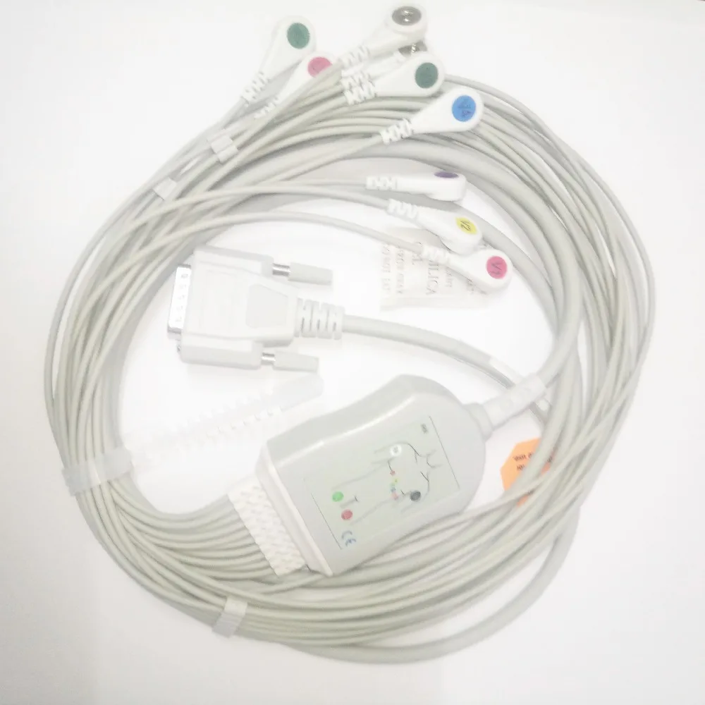 Бесплатная доставка 15 контактный кабель nikohhon den ECG 1250 1350/9130/9132/9620 цельный 10 и