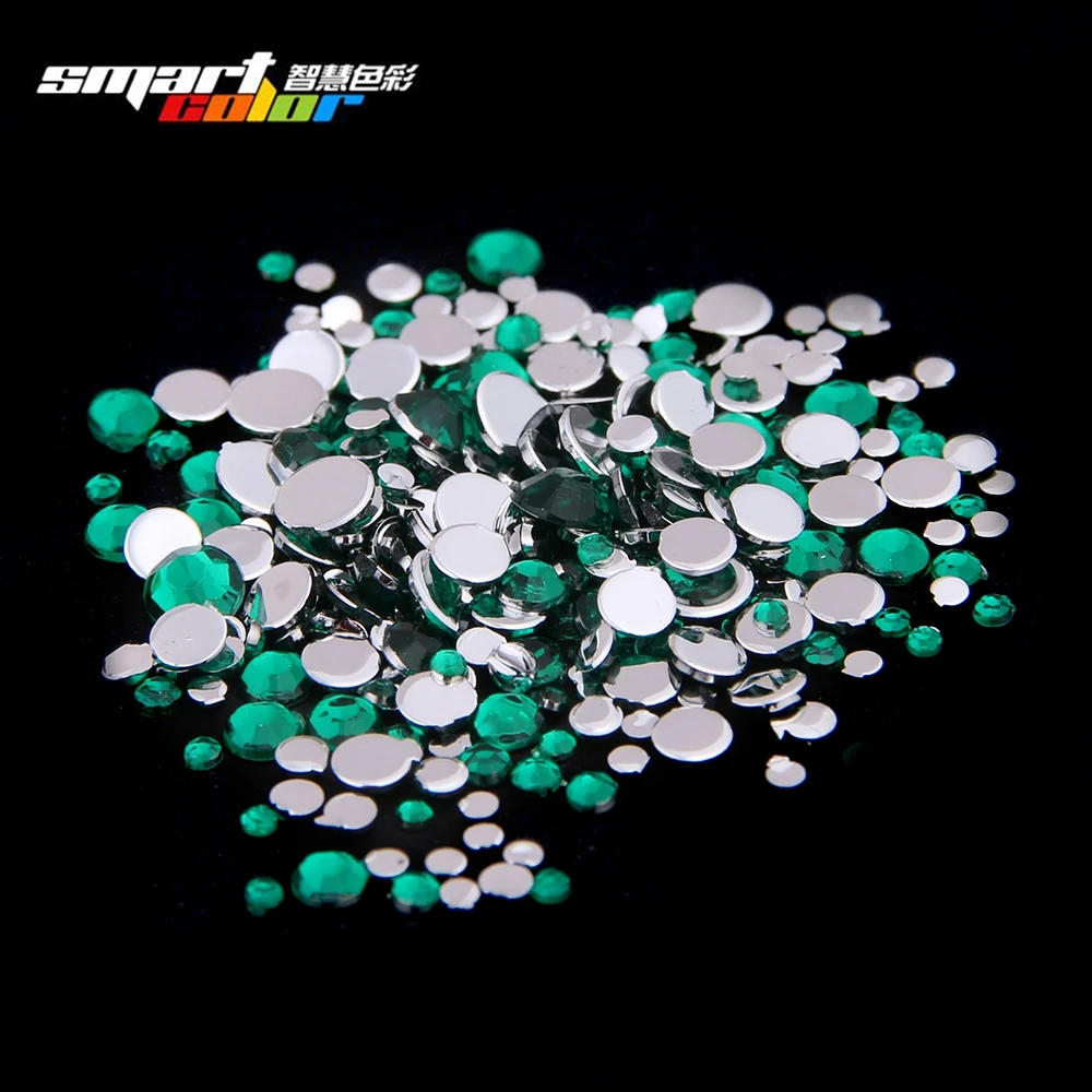 Умный цвет зеленый акриловые стразы обувь блестящие украшения для ногтей одежды