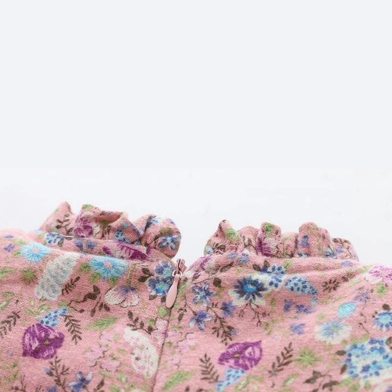 Новый год зимние платья для новорожденных девочек цветочные Детское платье