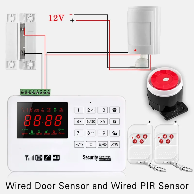 Set F Smarsecur A30 Android IOS App Беспроводная GSM домашняя сигнализация SIM умный дом сигнализация Охранная IP камера - Цвет: Set F