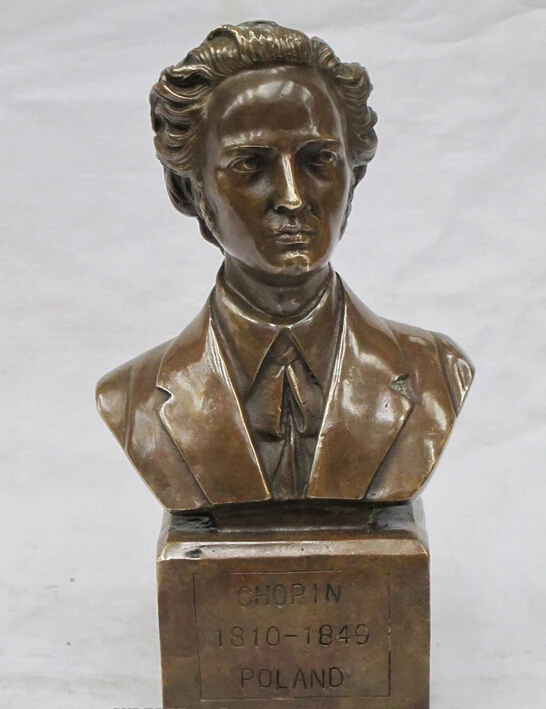 9 &quotЗападная ХУДОЖЕСТВЕННАЯ Бронзовая статуя Фридерика францизек Шопена