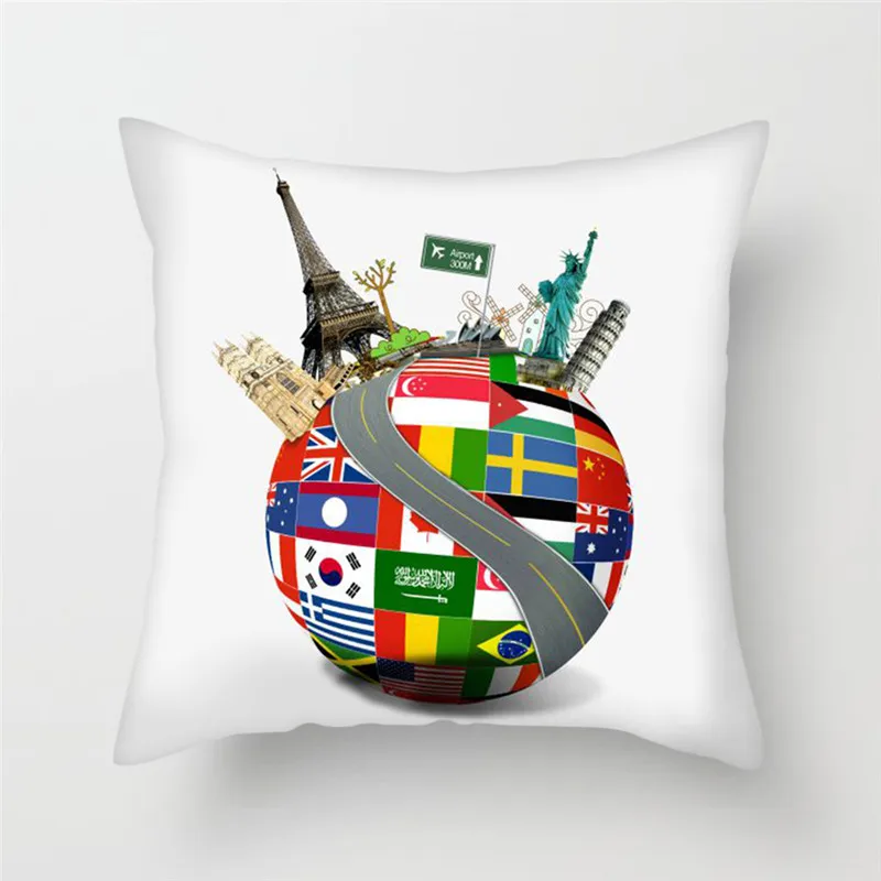 Fuwatacchi национальные флаги наволочка Англия США французские пледы подушки Чехол