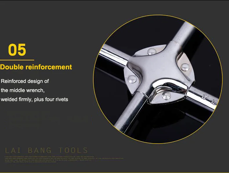 

UNeefull 4-Way Cross Wrench Universal Anti-Slip Lug Wrench Socket Tyre Change Universal Adjustable Torque Ratchet Socket Wrench