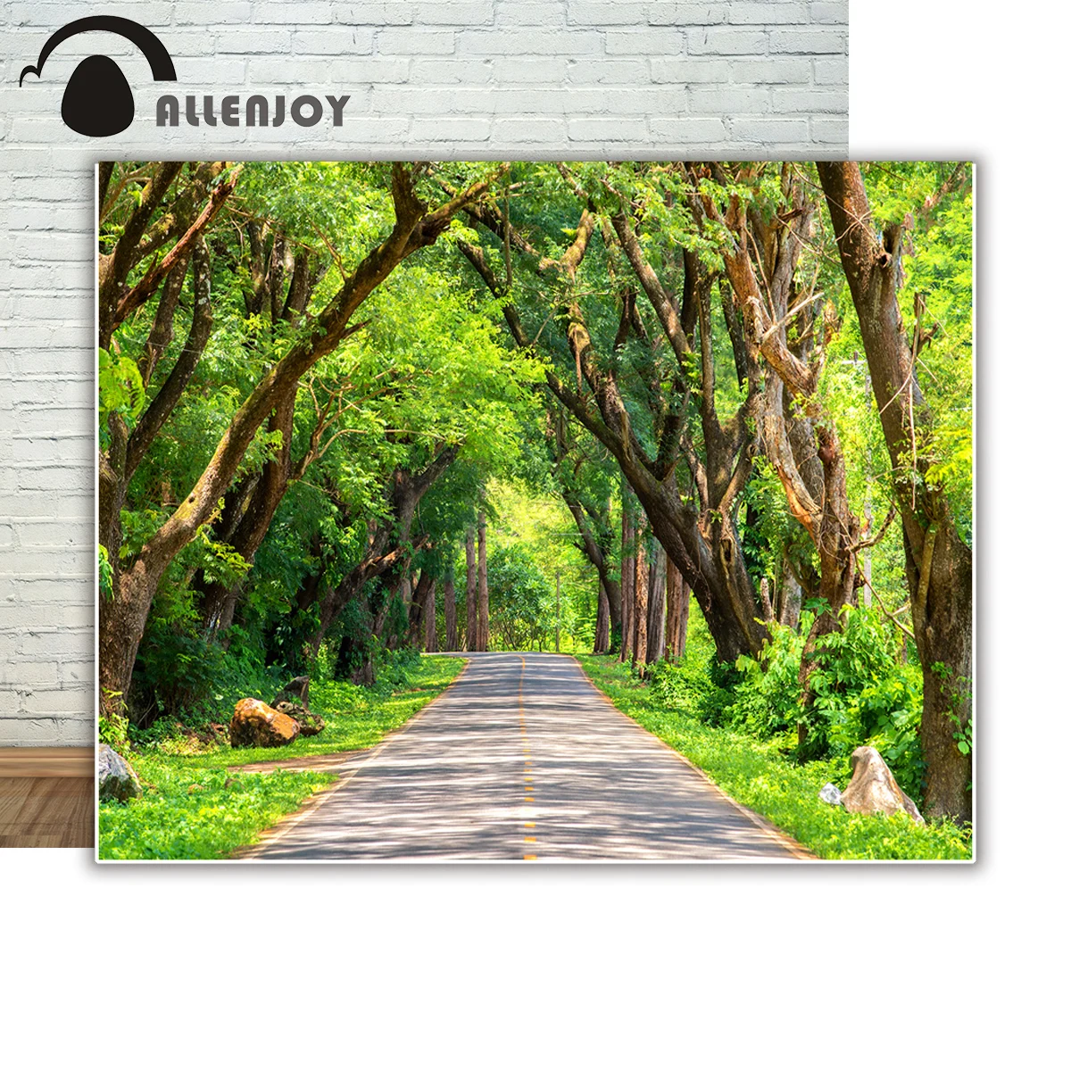 Allenjoy профессиональные фотографии фоном Красивая дорога в глубокий зеленый лес