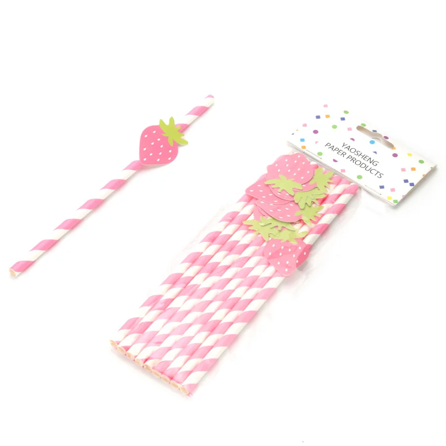 10PCS Paper Straws Flamingo Pineapple Lemon Strawberry Hawaiian Party Decoration Summer Fruits Tropical Drink Supplies Straw | Дом и сад