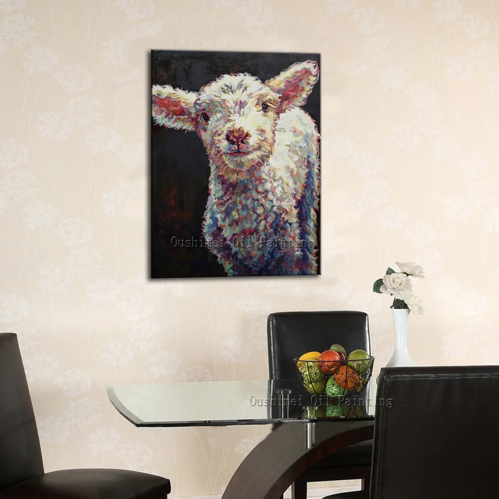 Профессиональный художник ручной работы высокое качество Смешные животные овца