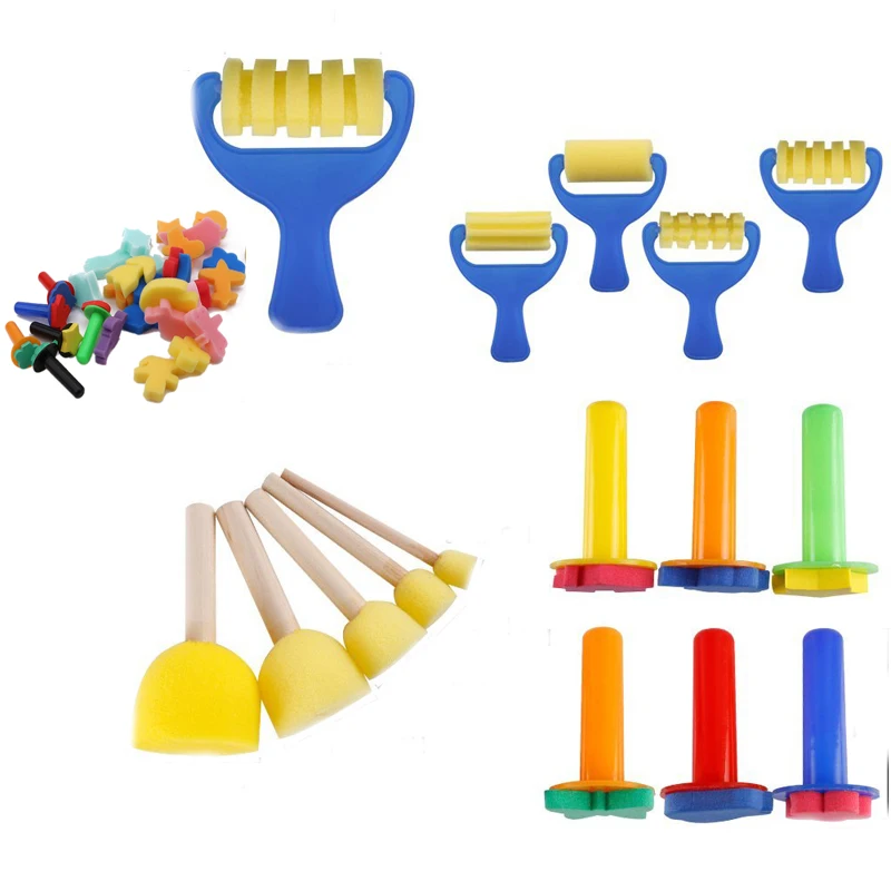 

39pcs/set Creative Sponge Brushes Children Diy Foam Painting Graffiti Brush Funny Drawing Toys Painting Supplies Art Set Crafts