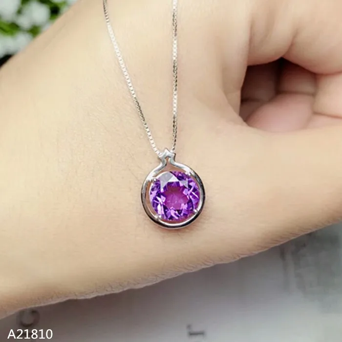 KJJEAXCMY boutique jewels 925 инкрустация из чистого серебра ожерелье натурального аметиста +