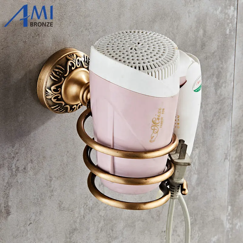 hair dry rack only Античный матовый резной аксессуар для ванной комнаты Полка для полотенец Держатель для полотенец держатель для бумаги ткань крючок приспособление для дома BHA01 - Цвет: hair dry rack only