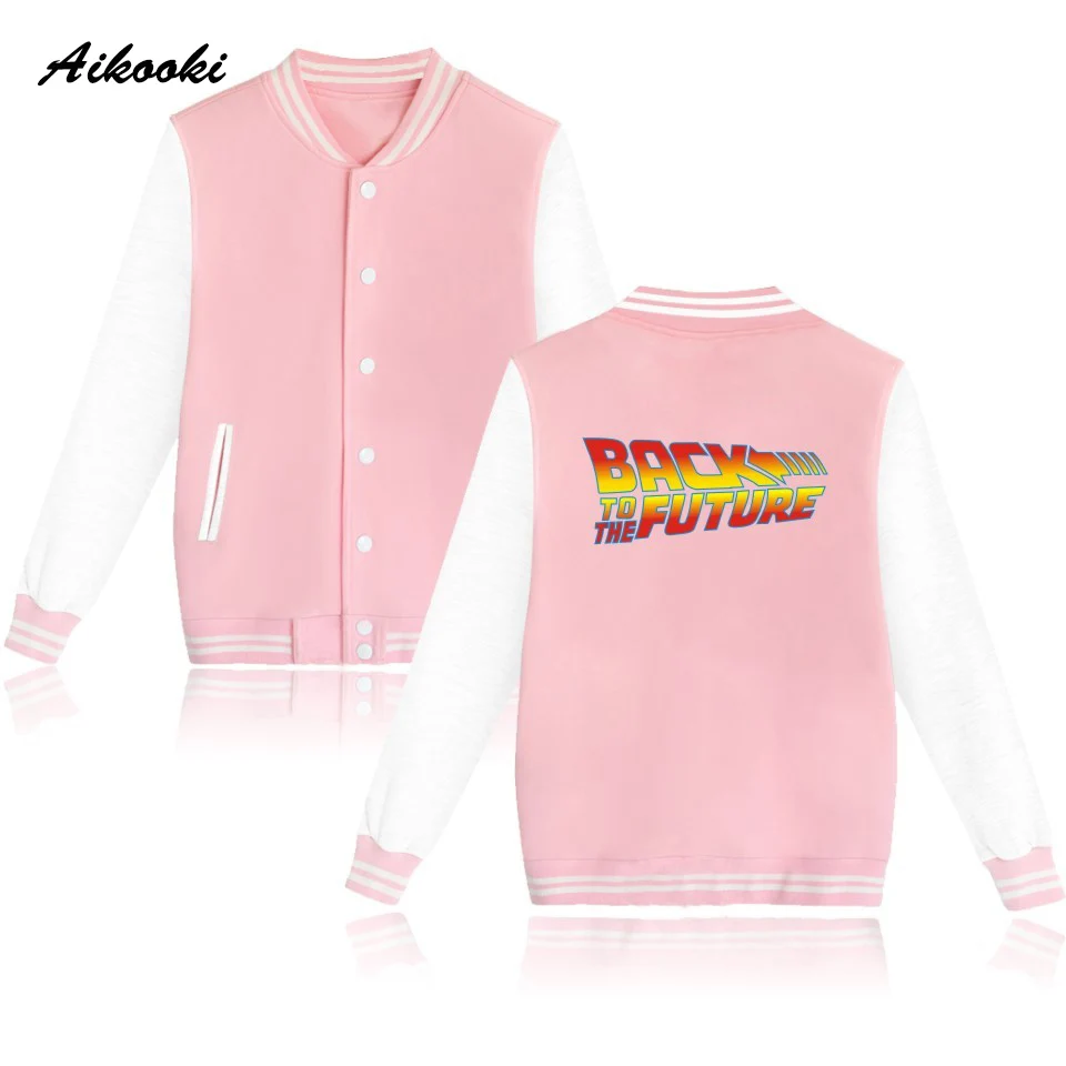 Бейсбольная куртка Aikooki Назад в будущее женские толстовки пуловер розовые