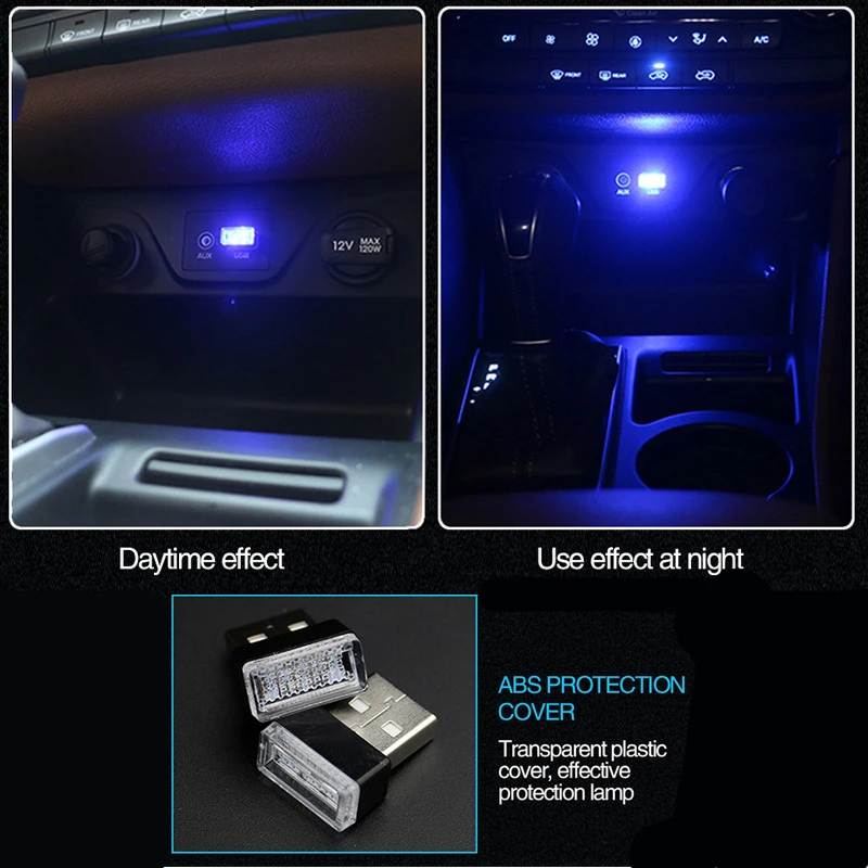 Новая популярная Автомобильная Мини USB СВЕТОДИОДНАЯ атмосферная лампа для BMW E46 E39