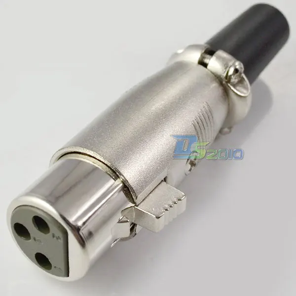 Высокое качество 3Pin Mic Динамик AMP XLR Женский аудио кабель Разъем металлический