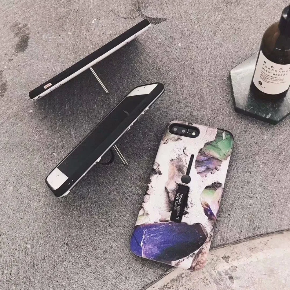 Модные яркие Мрамор чехол для телефона iphone X Case скрыть с держателем и подставкой 6