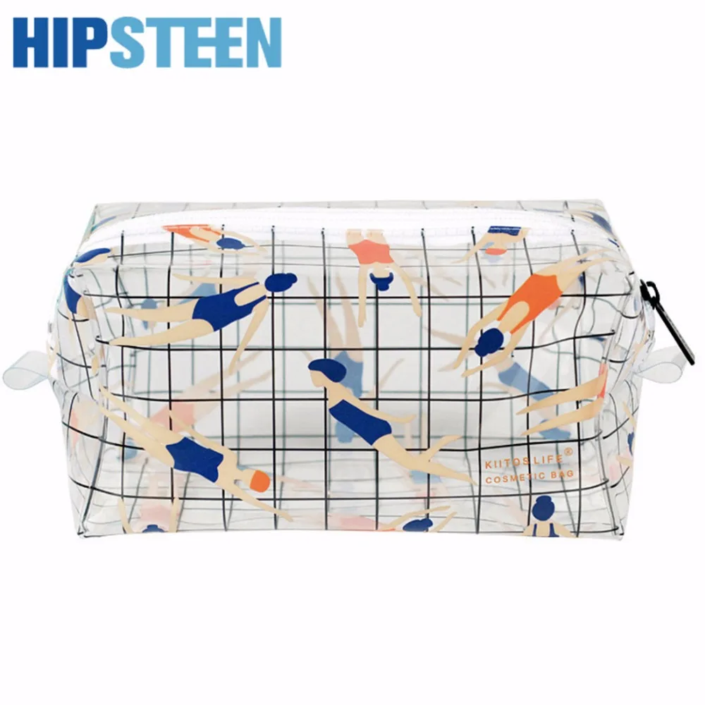 HIPSTEEN модные для женщин маленькая сумка с милой прозрачной косметичка Zip Travel Organizer