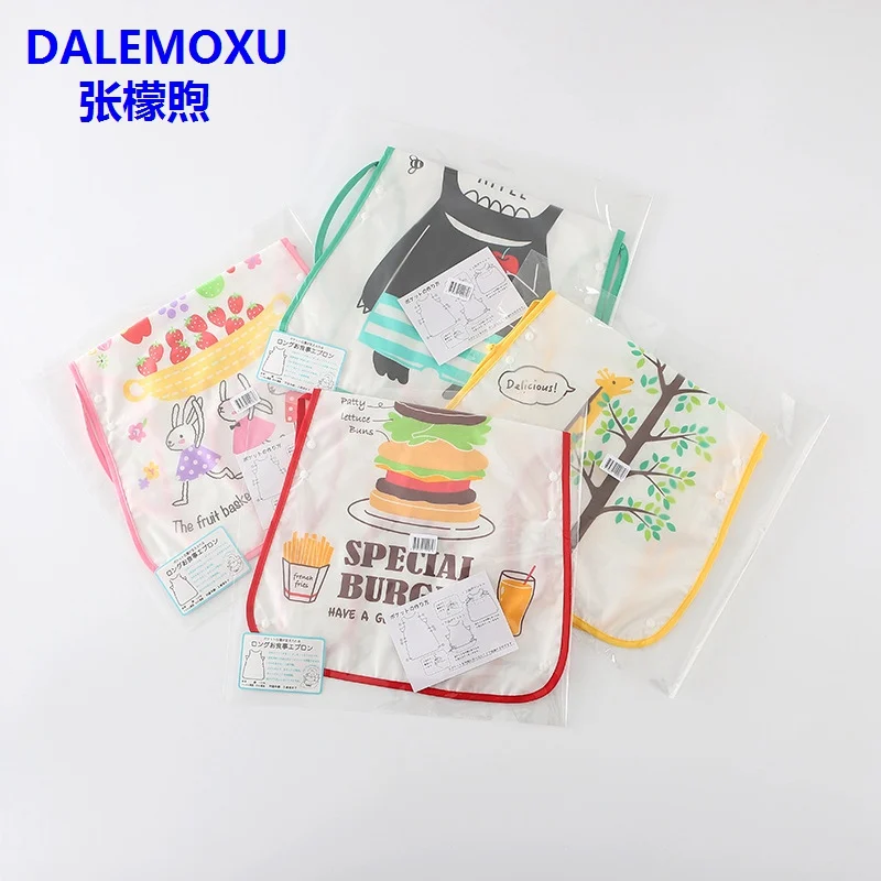 Baby Bib Cute Cartoon Stereoscopic Saliva Towel Waterproof Sleeveless Soft Plastic Baby Bib Meal Overcoat Reverse Burp Cloths