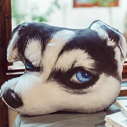 Husky dog Подушка в форме головы собаки мягкая подушка для животных плюшевая собака хаски корги собака померанский диван кресло Декор поясничная подушка 45 см - Цвет: Husky dog