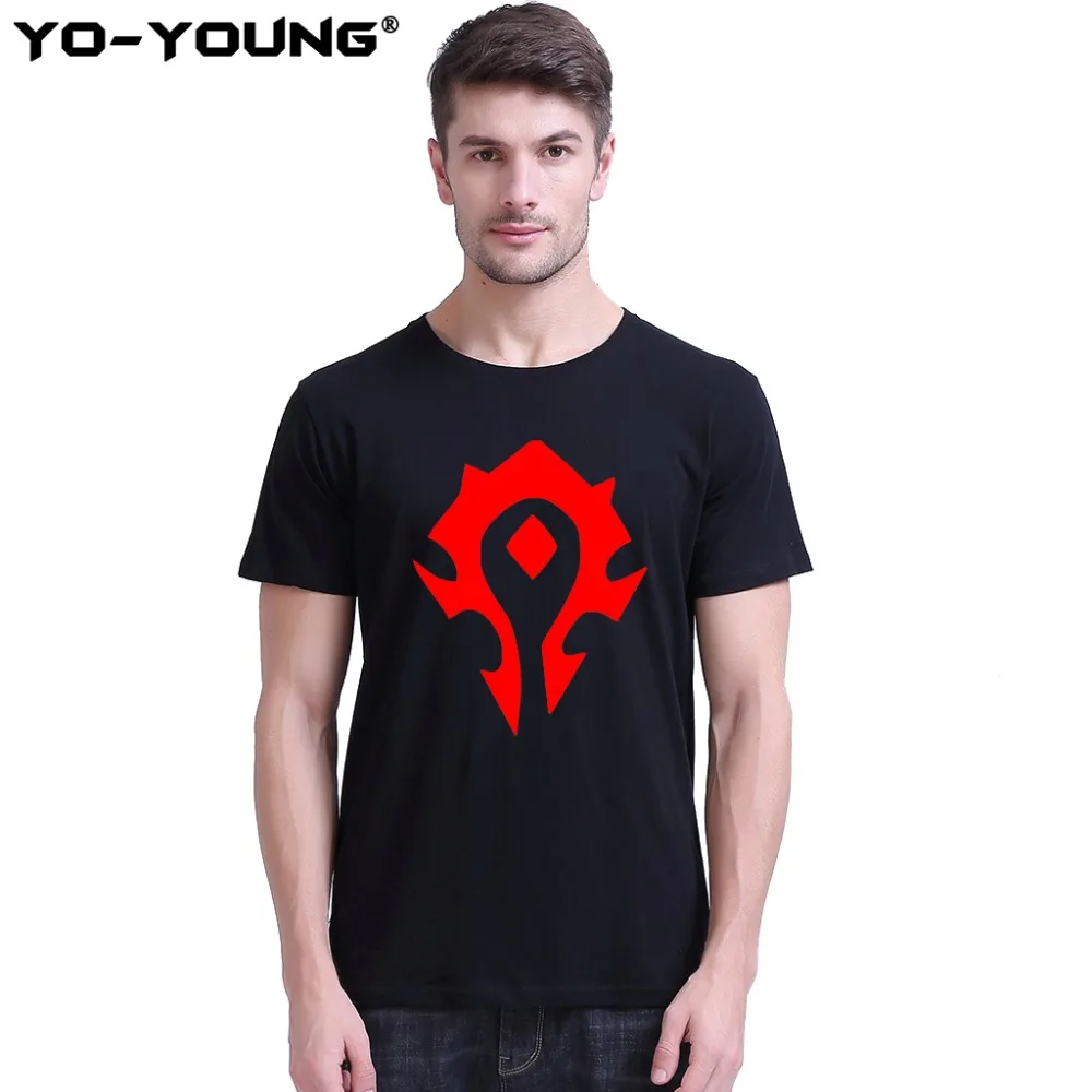 Yo Young MenT футболки WOW Battle for Azeroth orde и Alliance с логотипом 100% чёсаный хлопок