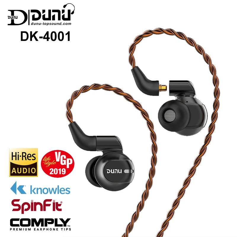 

Гибридные наушники DUNU DK-4001, аудионаушники Hi-Fi, звук Hi-Res, бериллиевая мембрана, 5 драйверов (4 Knowles BA+1DD), отсоединяемый кабель, система ACIS