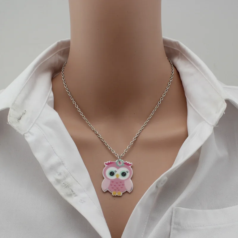 Trusta Fashion Girls Kids Gift Jewelry Little Owl Pendant/Earring 16&quot Short Chain Necklace Free Shipping KS144 | Украшения и