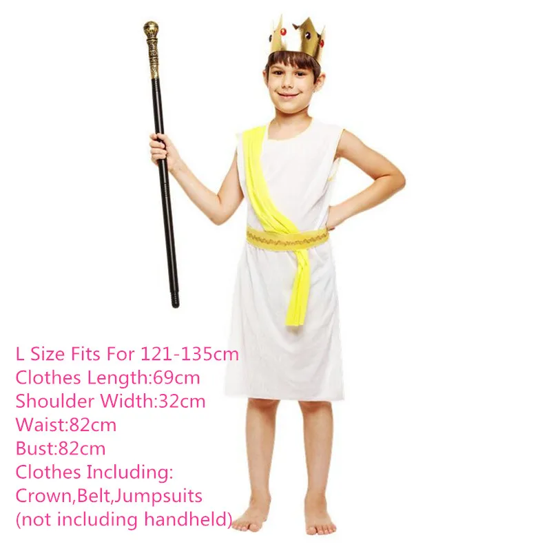

White Boy Greece Eypt Cosplay Elegant Pharaoh Costume Clothing Carnival Fancy Dress Party halloween costume for kids