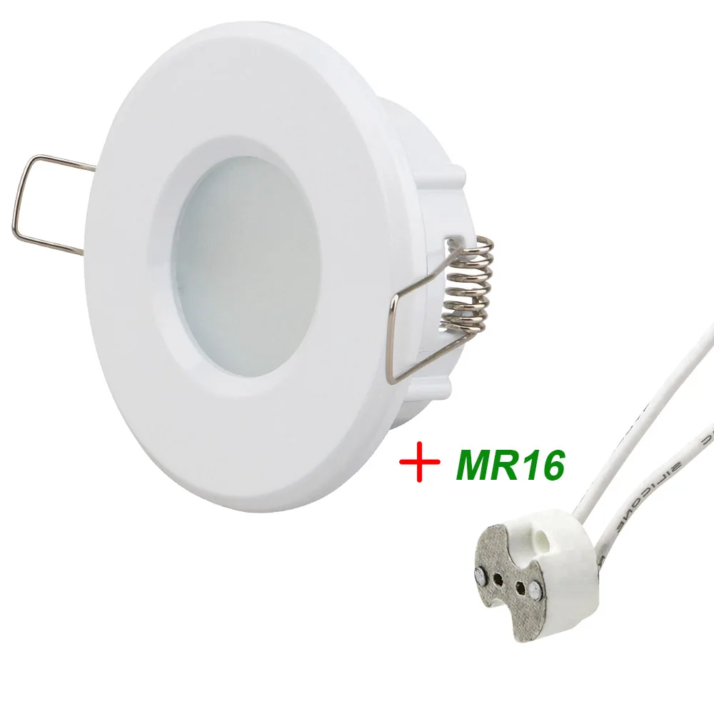 SLF300R and MR16 Световая база GU10 MR16 Белый IP54 светодиодный светильник держатель лампы Планки Светильник Коридор ванной пятно света лампы держатели для 50 мм - Цвет: SLF300R and MR16