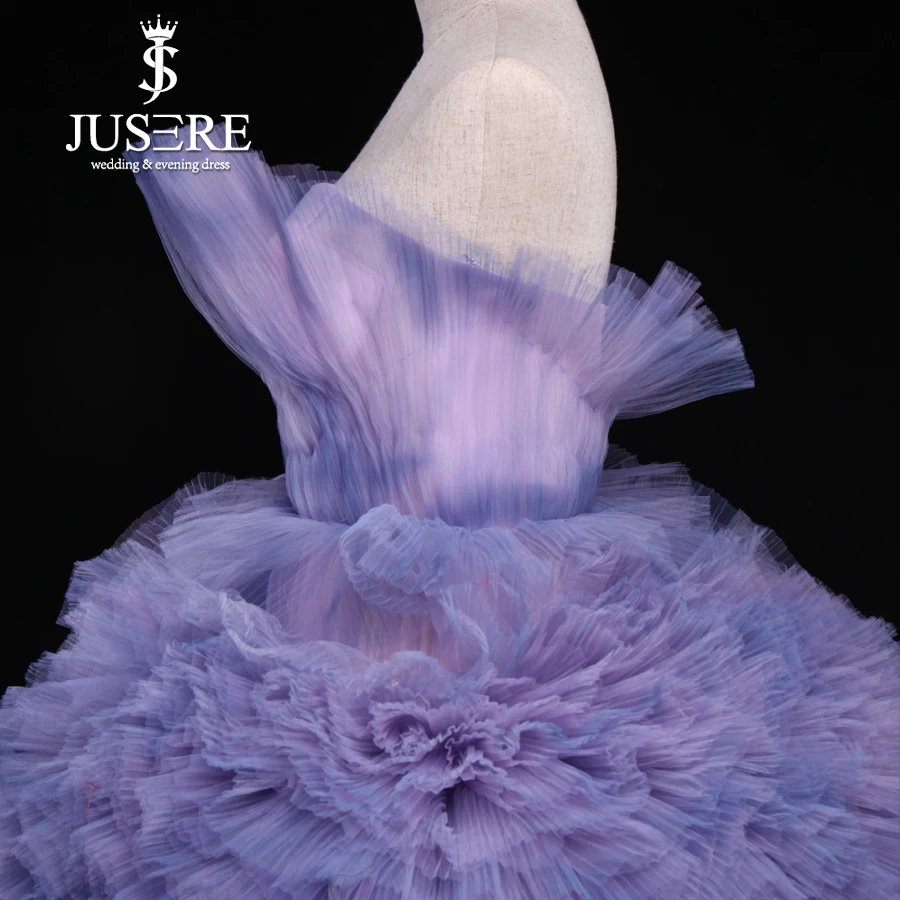 Jusere Real Photos Tired Tutu Prom Dresses Colorful Faded Tulle Evening Dress With Tail robe de soiree 2019