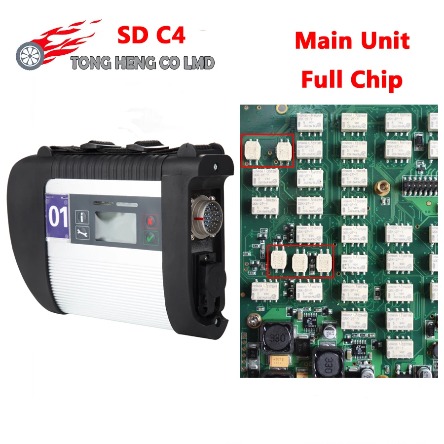 Высокое качество полный чип PCB MB Star C4 Sd Подключение для MB автомобиль и грузовик Поддержка 12 В и 24 В напряжение Авто диагностический инструмент