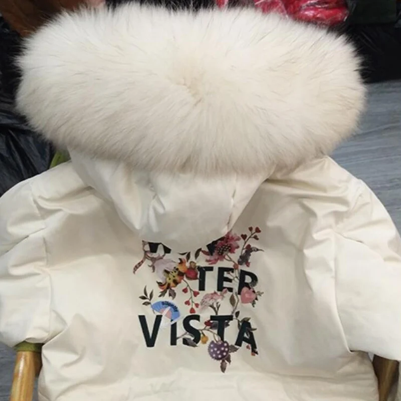 Женский пуховик с капюшоном Длинная зимняя парка воротником из натурального