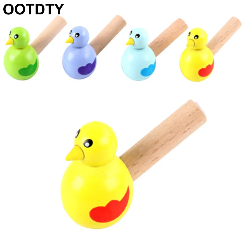 

New Bath Toy Wood Bird Whistle Bathtime Musical Toy Kid Early Instrument
