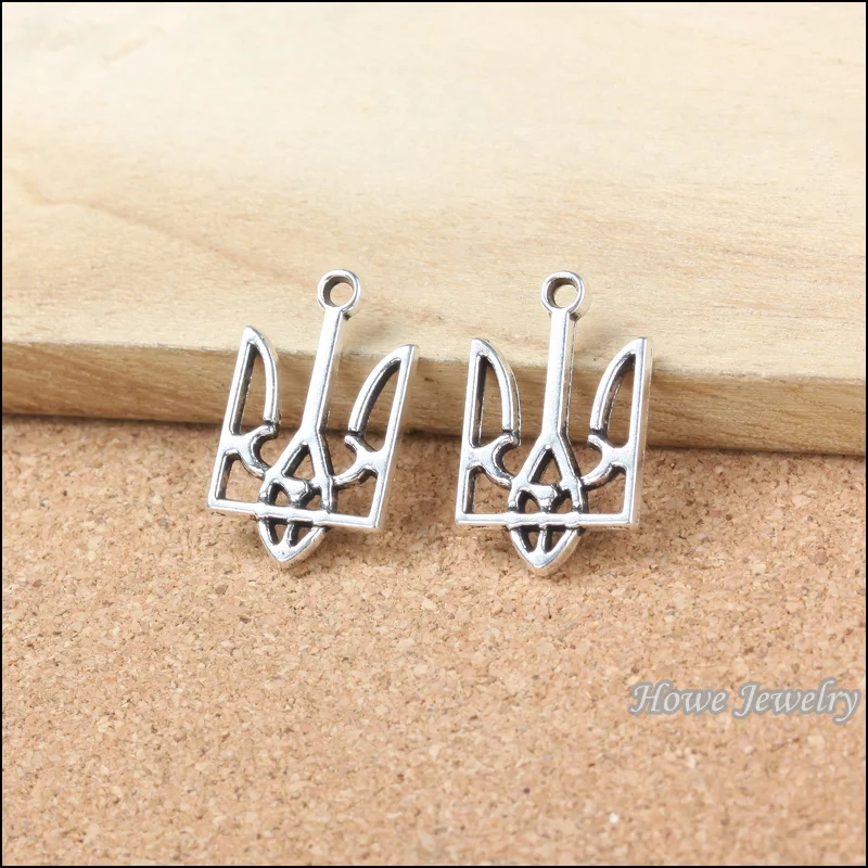 50 шт. винтажные Подвески в виде Герба Украины антикварные серебряные подвески