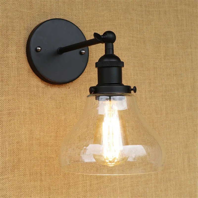 

Loft Style Retro Wall Lamp Glass Lampshade Wall Sconce Edison Industrial Vintage Wall Light Fixtures Indoor Lighting Lamparas