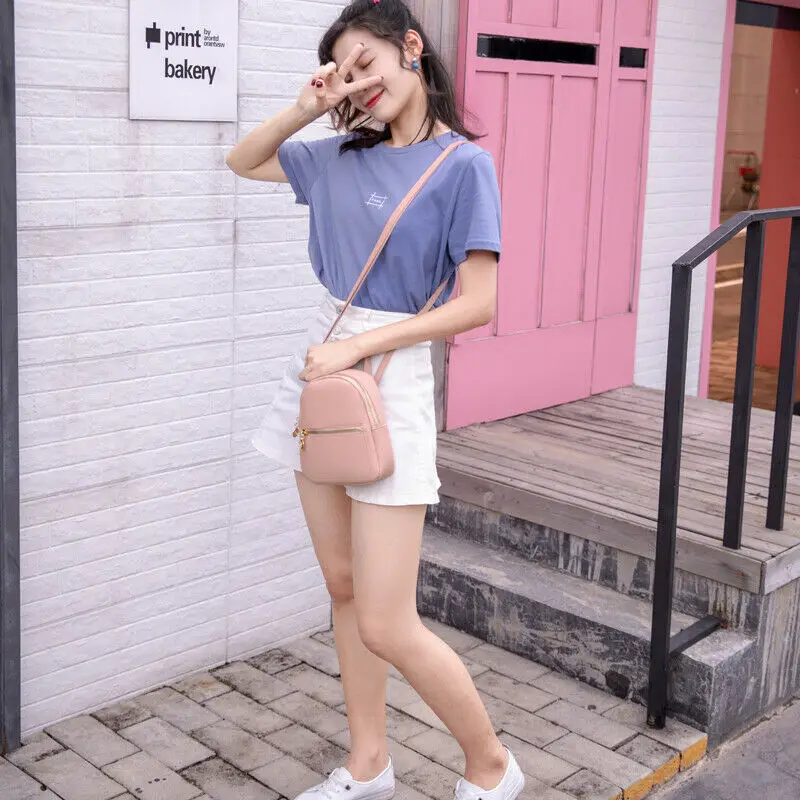 Женский мини рюкзак повседневный дорожный Красного цвета для подростков