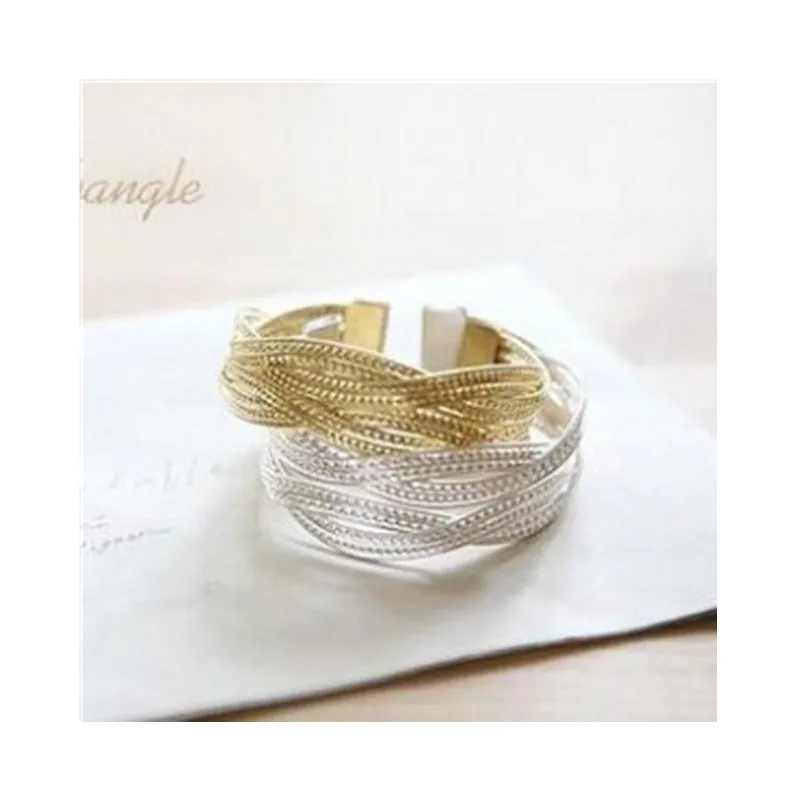 Два цветной браслет 2017 новая мода Европа и США Плетеный шип металлический провод