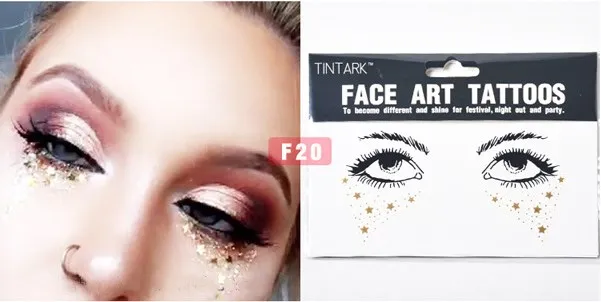 f20 Freck Flash tattoo персональные модные одноразовые водонепроницаемые бронзовые веснушки золотые тату для лица красота Макияж наклейки для боди-арта - Цвет: f20