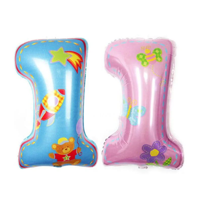 5 шт. 30 дюймов синий розовый номер фольги Воздушные шары babyshower пол раскрывает