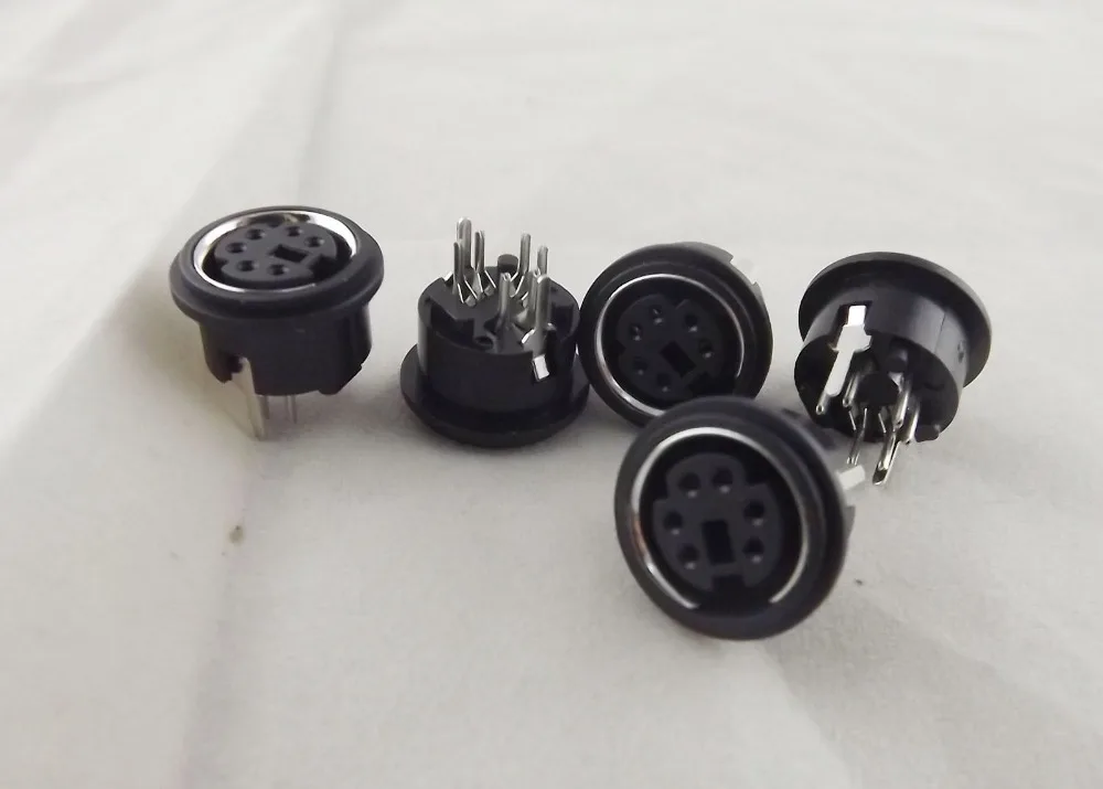 10 шт. мини 6 Pin DIN Jack круговой PCB крепление гнездовой разъем|Компьютерные кабели и